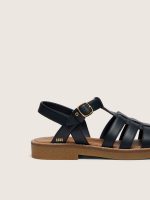 Junior Maxime sandals in navy-blue leather - Image 4