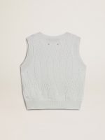 Women's sleeveless tank top in baby blue knit - Image 6