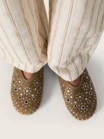 Women's Tierra in khaki suede with silver studs - Image 3