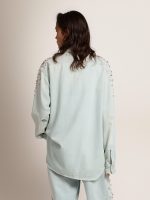 Women's bleached boyfriend shirt with cabochon crystals - Image 4