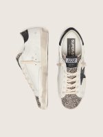 Women's Super-Star LTD in white leather with black star and pony skin details - Image 3