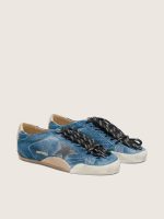 Men's True-Star in teal suede with black star and cream heel tab - Image 5