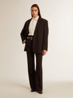 Women's viscose and cotton blend shirt with crystal-embellished collar - Image 4