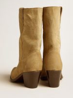 Wish Star low boots in sand-colored waxed suede with star embroidery - Image 5