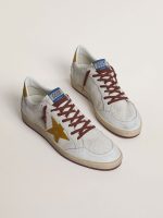 Men's Ball Star in white nappa leather with yellow animal-print leather star and heel tab - Image 2