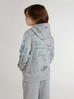 Kids' gray sweatshirt with multicolor printed lettering - Image 4