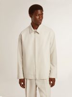 Men's khaki wool blend coach jacket - Image 2
