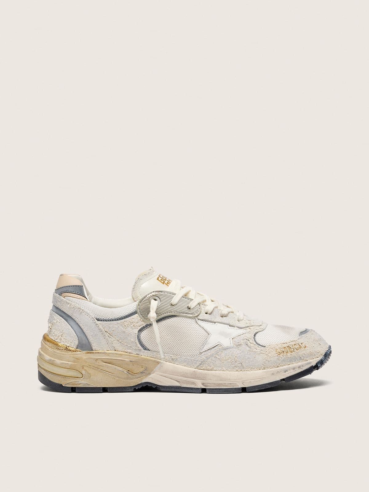 44761d04563f85cbc026fc92faf5dfeef2658cdee833c6f3d4747117f2286c14 Men's Dad-Star in suede and mesh with white leather star and beige leather heel tab - Image 1