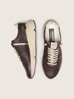 Men's Running Sole in brown leather with cream star - Image 3