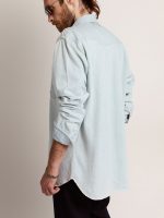 Men's bleached denim shirt with hammered studs - Image 4