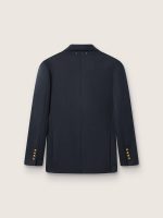 Men's double-breasted blazer in dark blue - Image 2