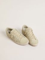 Women's Super-Star in beige suede with pearls and Swarovski crystals - Image 2