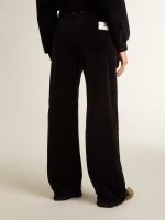 Women's joggers in velvet-effect cotton blend - Image 3