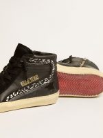 Slide in leather with black star and Swarovski crystal flash - Image 4