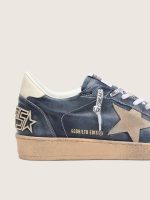 Men's Ball Star LTD in dark blue leather with beige suede star - Image 4