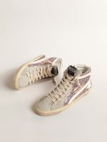 Slide in lilac glitter with white leather star and flash - Image 2