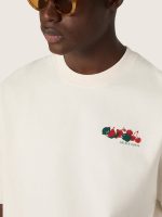 Unisex Resort white cotton T-shirt with print and logo - Image 4