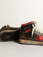 Women's Sky-Star in black glossy leather with red star - Image 4