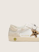Junior Old School in nappa with leopard-print pony skin star and leather inserts - Image 4