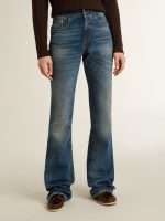 Women's bootcut jeans with a vintage wash and metallic details - Image 2