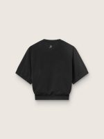 Women's black cropped sports T-shirt - Image 2