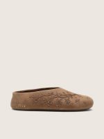 Women's Tierra in tobacco suede with floral motif and studs