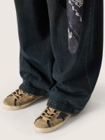 Women's Super-Star LTD in beige canvas with black leather star - Image 3