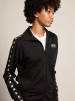 Women's black zipped sweatshirt with white stars - Image 3