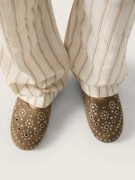 Men's Tierra in khaki suede with silver studs - Image 3