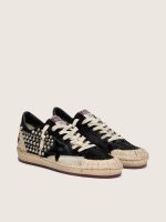 Women's Ball Star LAB in black suede with studs and glossy black leather star - Image 2