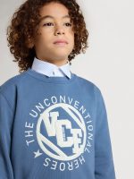 Kids' blue sweatshirt with white embossed patches - Image 5