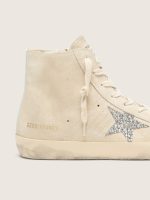 Women's Francy in beige suede with silver glitter star - Image 4