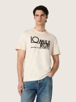 Men's T-shirt in white cotton with logo and print - Image 5