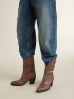 Wish Star boots in dove-gray leather with tone-on-tone inlay details - Image 3