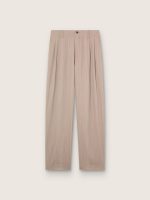 Men's pants in gray wool blend with pinstripe motif