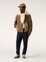 Brown leather biker jacket with a lived-in effect - Image 3