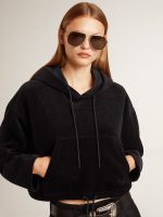 Women's black chenille sweatshirt with embroidery on the back - Image 5