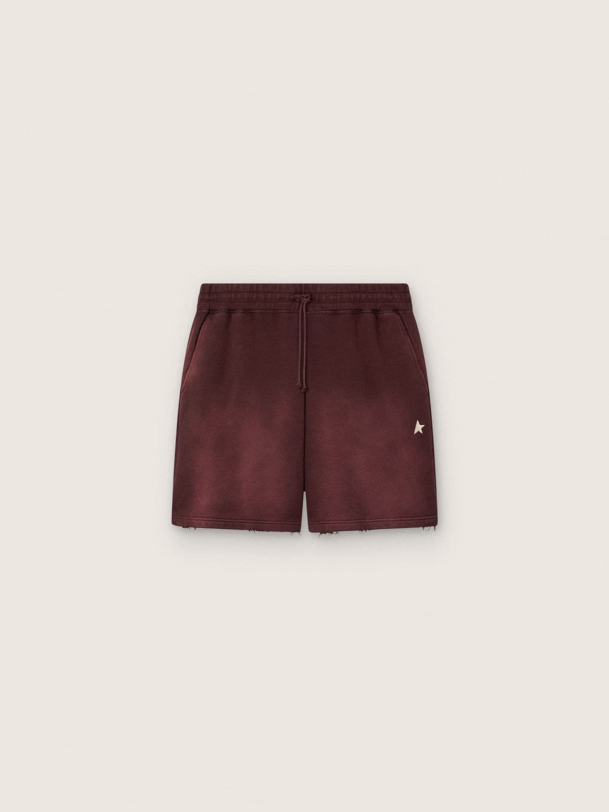 47f2b8241b6792ad6c0d16ed49346f3884c39ec0edac9fcac4e7855cd854b0dc Unisex jogging shorts in burgundy cotton fleece - Image 1