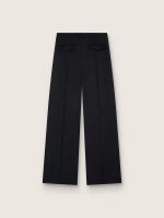 Women's black wool gabardine pants - Image 2