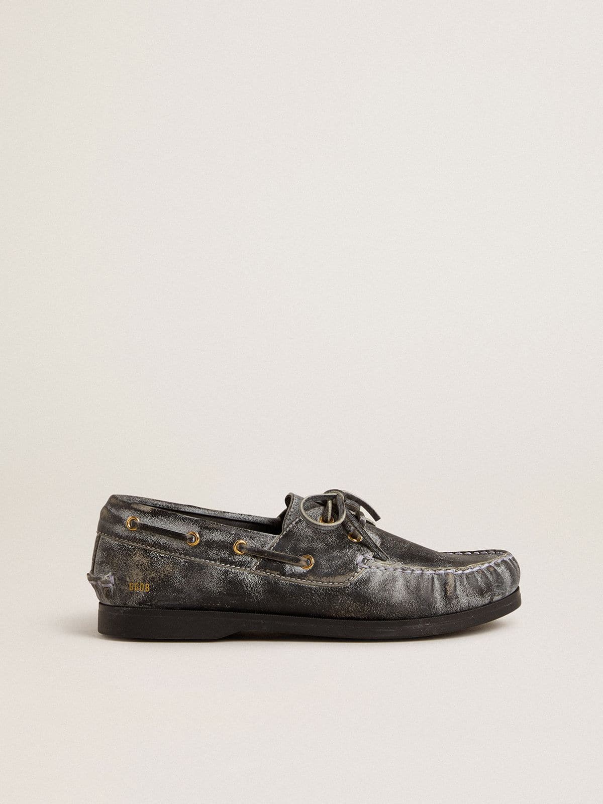 48e3396f3b3ae10818ba93ca6d4c05c18787b0ea9df4d9c6075e831db1d042cf Cruise Teen loafer in distressed-effect black leather - Image 1