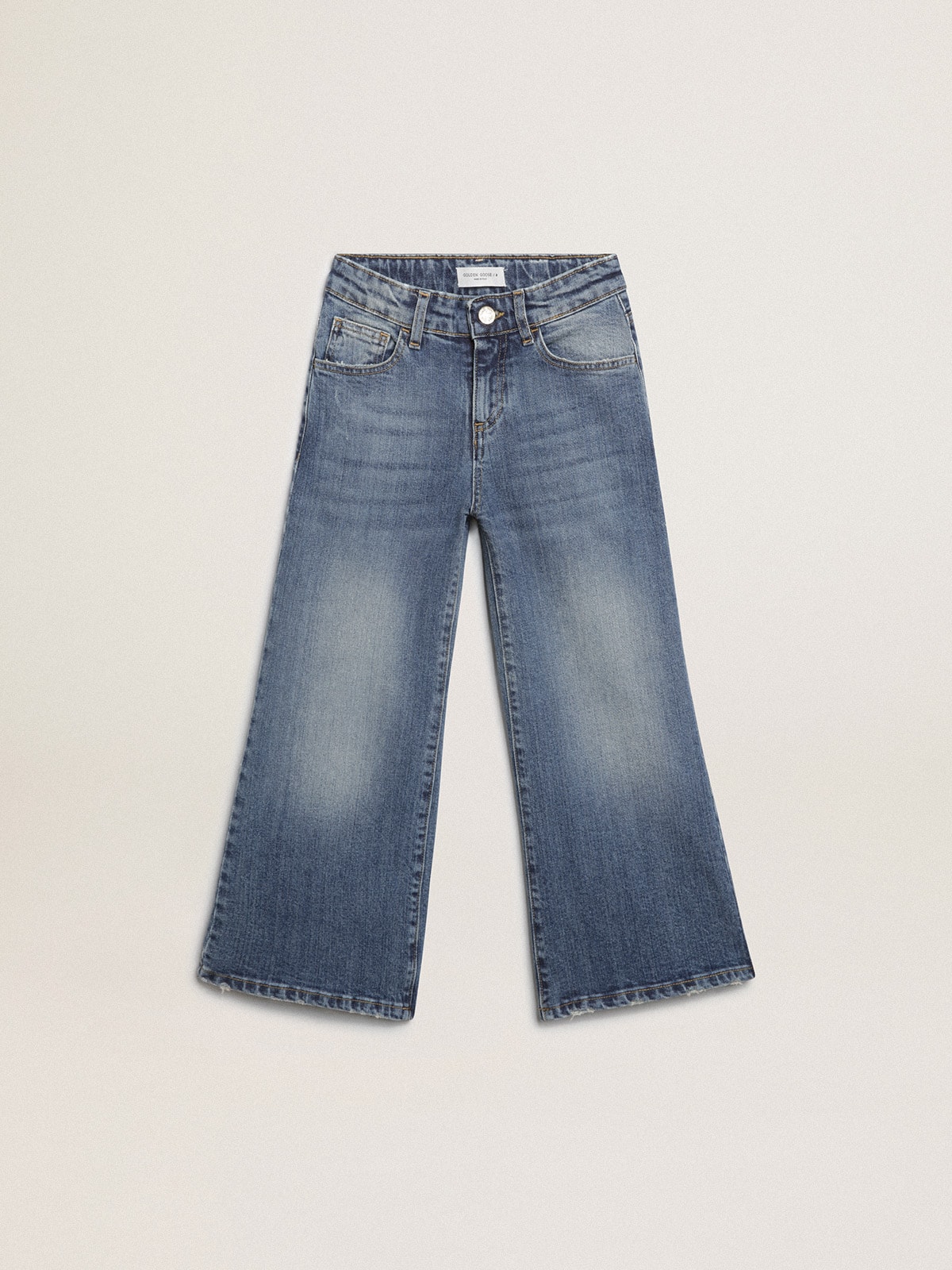 48ff94c1bc49c96b288ebfed0f19a5a63cc79eefff9e2cef2a8bd8040c47d9e4 Wide-leg jeans in mid-blue bull denim - Image 1