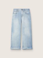 Golden girls' bootcut jeans in light blue denim with an embroidered logo