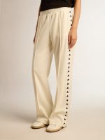Women's white joggers with stars on the sides - Image 2
