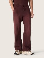 Unisex sweatpants in burgundy cotton fleece - Image 5