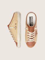 Women's Super-Star Sabots in raffia with brick-red star - Image 3