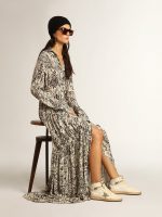 Women's Sky-Star in white nappa leather with dove-gray suede star - Image 3
