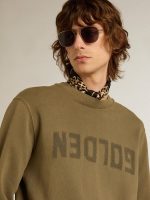 Men's olive green sweatshirt with Golden lettering - Image 2