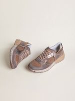 Men's Dad-Star in lilac suede and mesh with laminated leather star and heel tab - Image 2