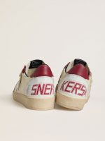 Men's Ball Star LTD in cream nappa with white leather star and red suede inserts - Image 4