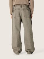Unisex pants in gray denim with drawstring and star - Image 6